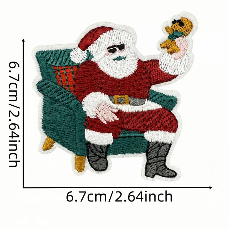 Parches termoadhesivos navideños bordados de dibujos animados - imagen 4