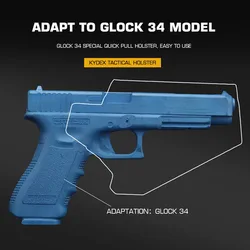 Funda táctica Kydex para Glock 34 con linterna de liberación rápida