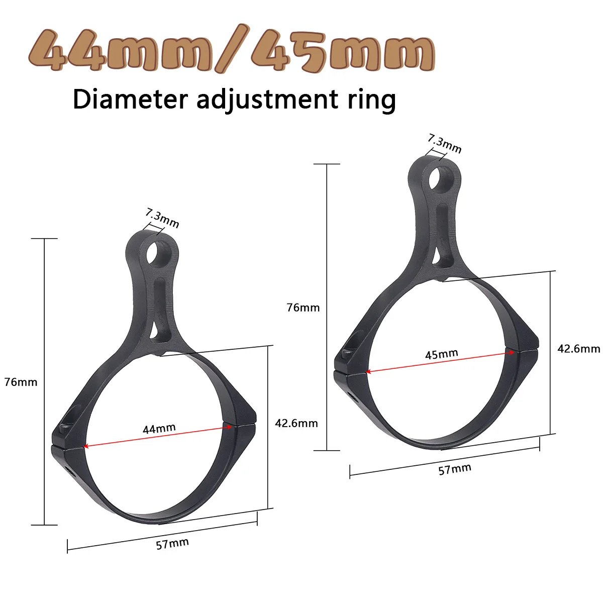 Anillas tácticas 44mm para mira de rifle