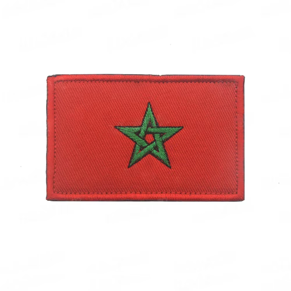 Parche bordado bandera Marruecos frontal