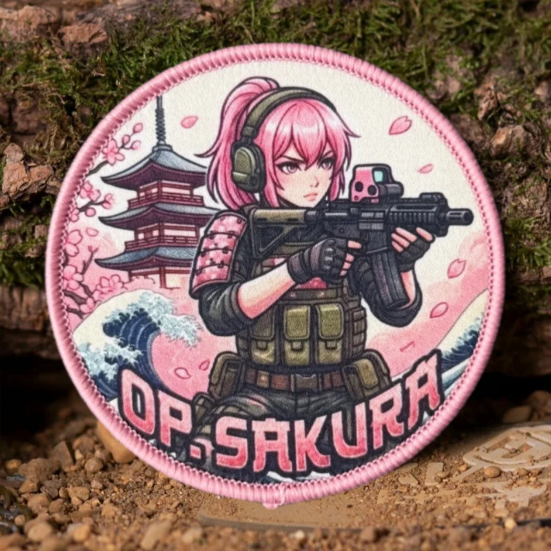Parche táctico anime chica con velcro para mochila y uniforme - imagen 2