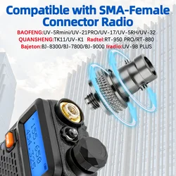Adaptador ABBREE SMA hembra a BNC para Walkie Talkie UV-5R