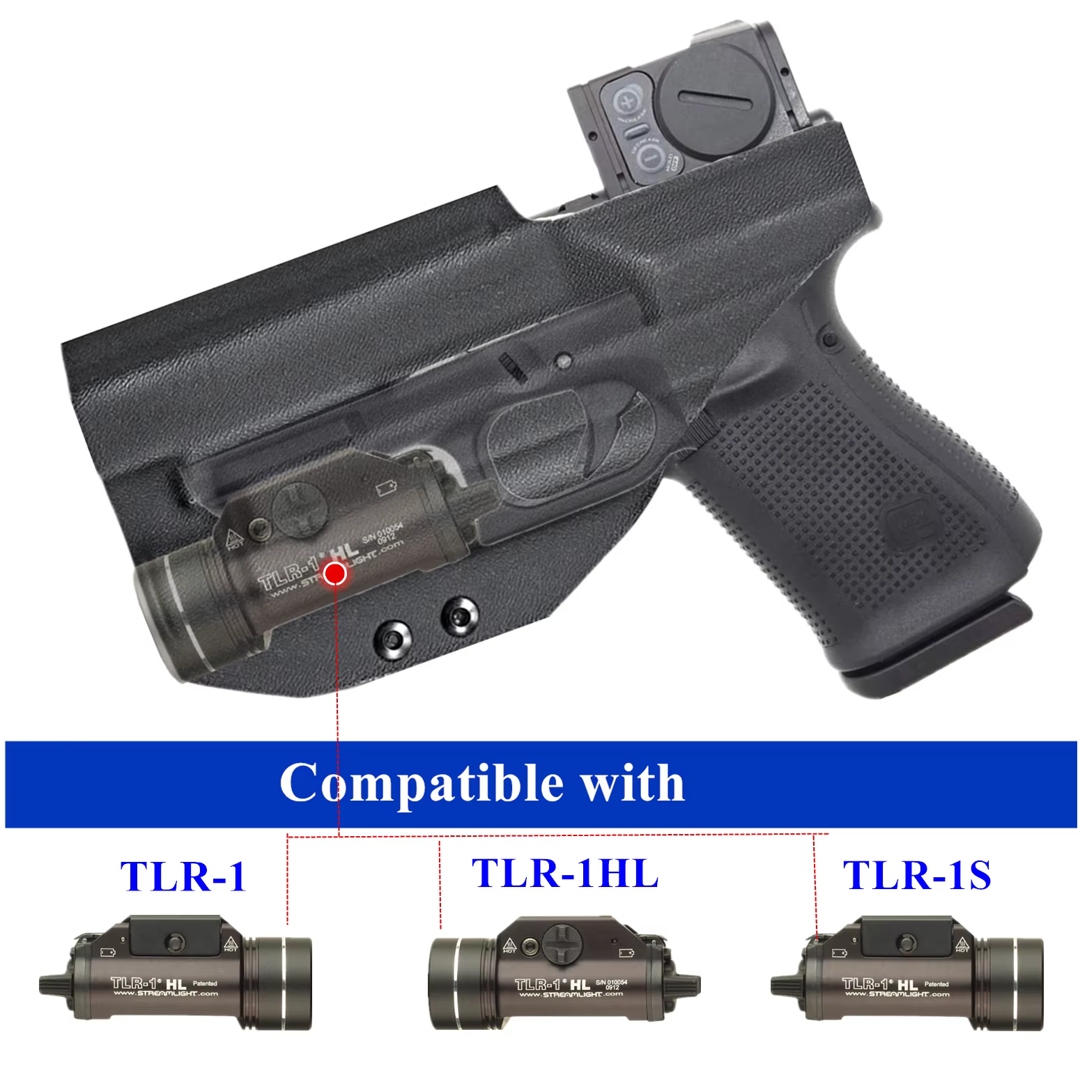 Funda Kydex IWB táctica Streamlight TLR-1 para CZ P-10 C - imagen 3