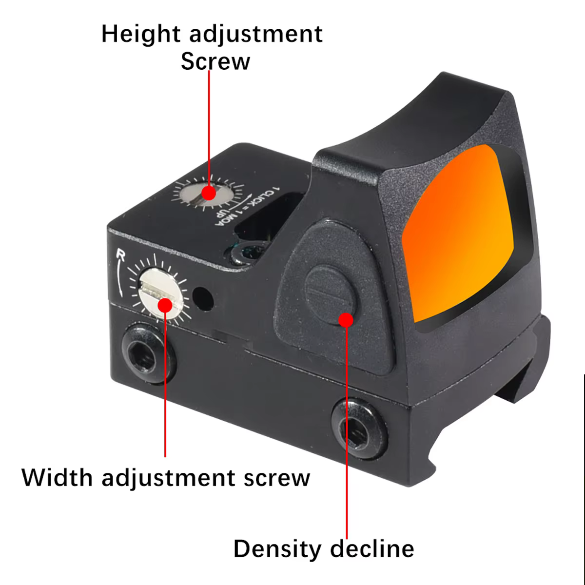 Mini mira punto rojo táctica para Airsoft - imagen 3