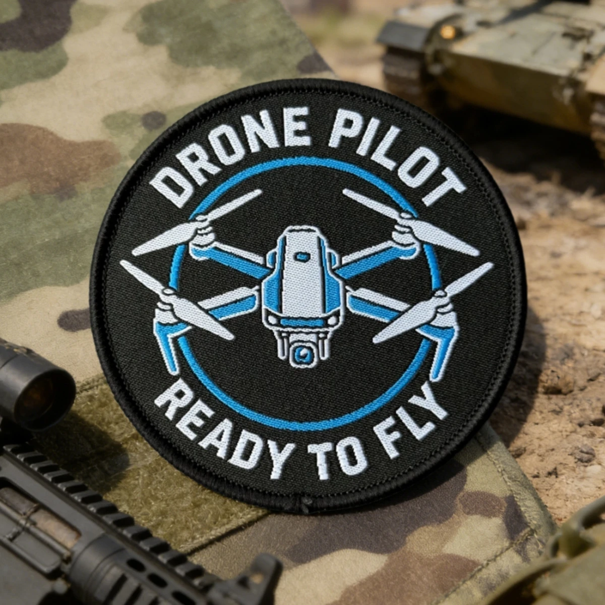 Parche bordado operador de drones con gancho y bucle - imagen 5