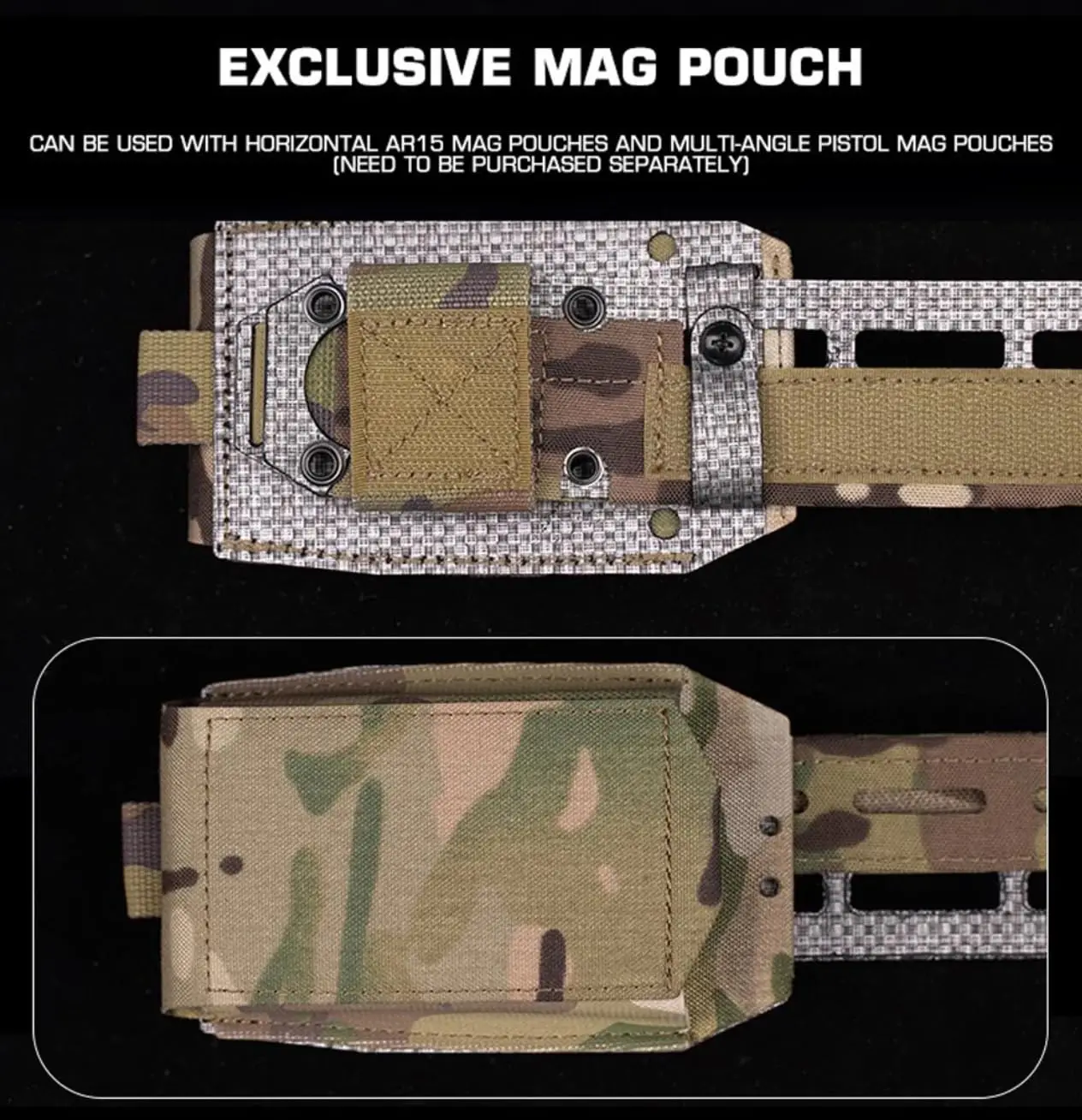 Bolsa táctica horizontal para cargadores de rifle MOLLE Airsoft - imagen 3