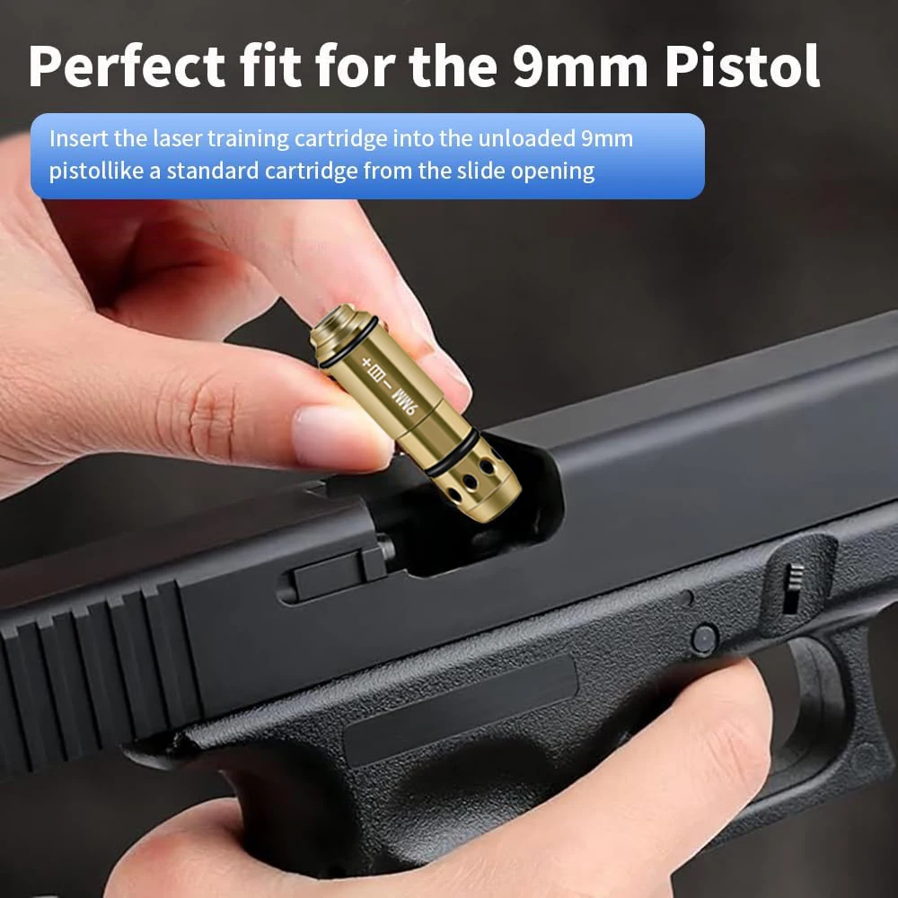 Balas laser 9x19mm con mira 2 en 1 para entrenamiento tiro seco - imagen 2