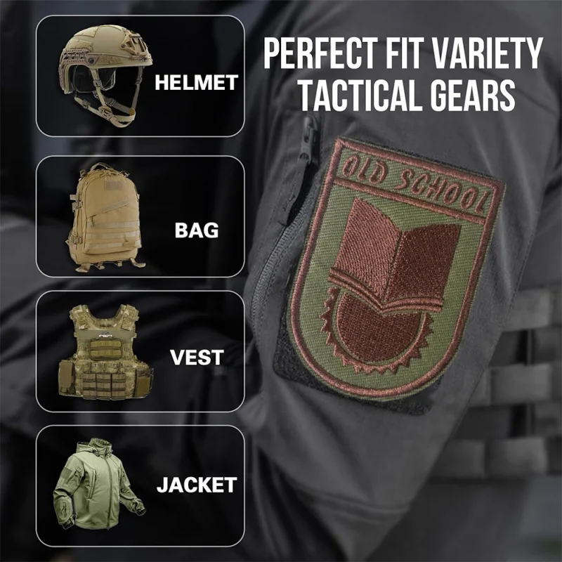 Parche táctico chevron bordado con velcro para gorra - imagen 5