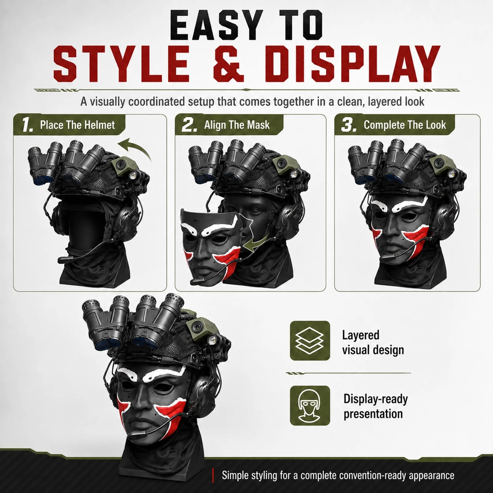 Casco táctico airsoft ajustable con protectores auditivos plegables - imagen 5