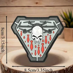 Parche táctico PVC visión nocturna calavera con velcro para mochila