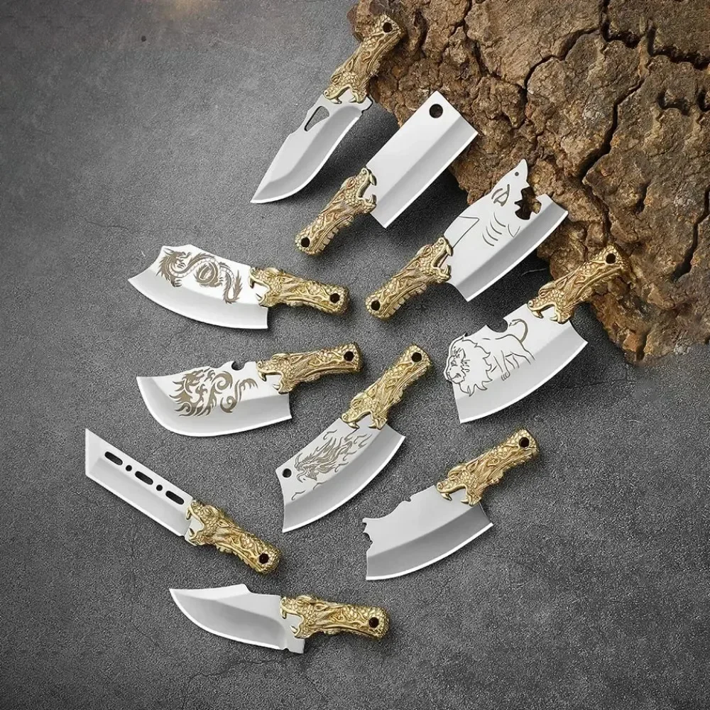 Cuchillo de bolsillo táctico hoja fija acero inoxidable llavero dragón - imagen 5