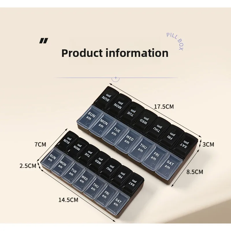 Pastillero portátil Braille mañana y noche, caja de medicamentos - imagen 5