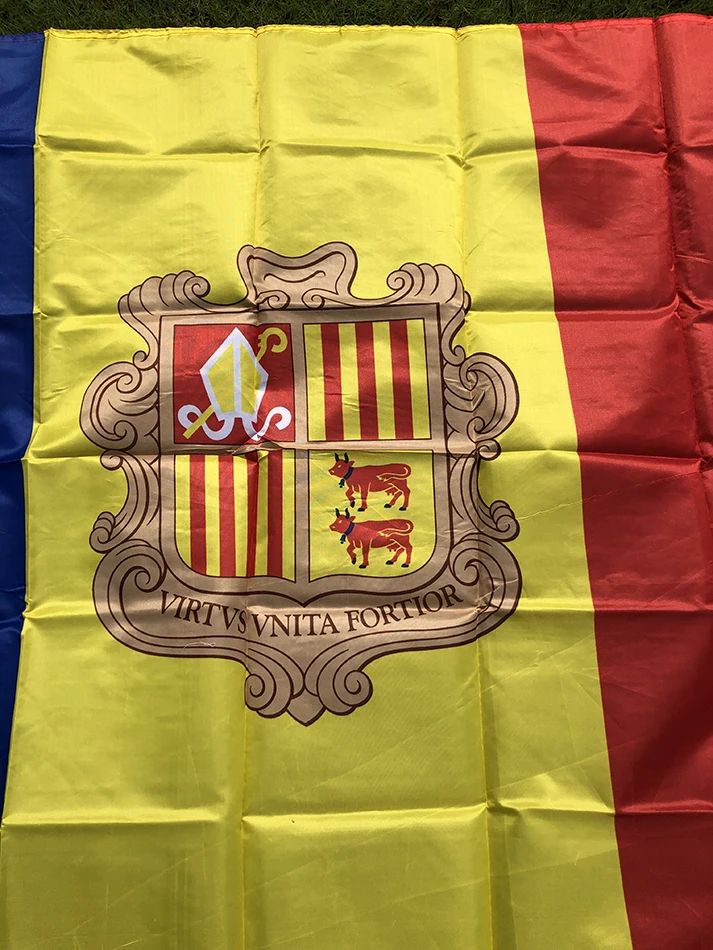 Vista de la bandera y dimensiones aproximadas
