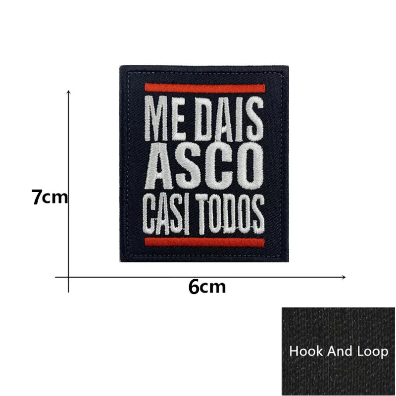Parches tácticos bordados alfabeto español chevron motivacional - imagen 3
