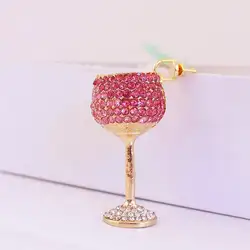 Llavero colgante copa de vino para coche y bolso