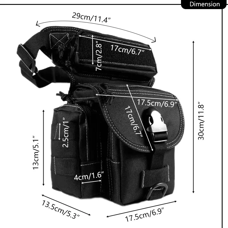 Bolsa de pierna táctica MOLLE nylon ripstop outdoor - imagen 3