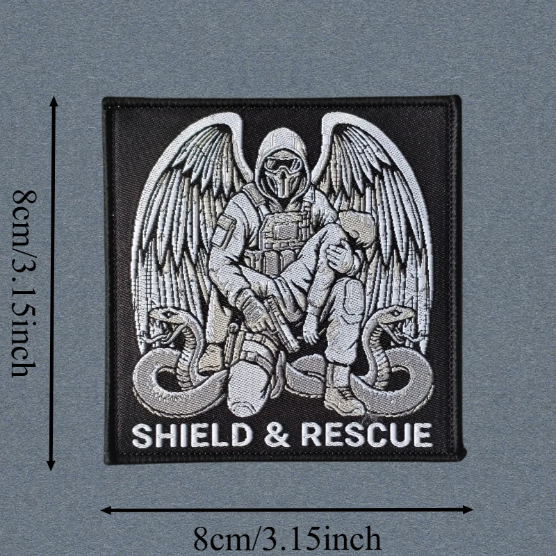 Parche táctico SHIELD RESCUE calavera con gancho y bucle para ropa - imagen 5