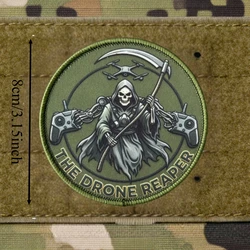 Parche táctico calavera Drone Reaper con velcro gancho-bucle
