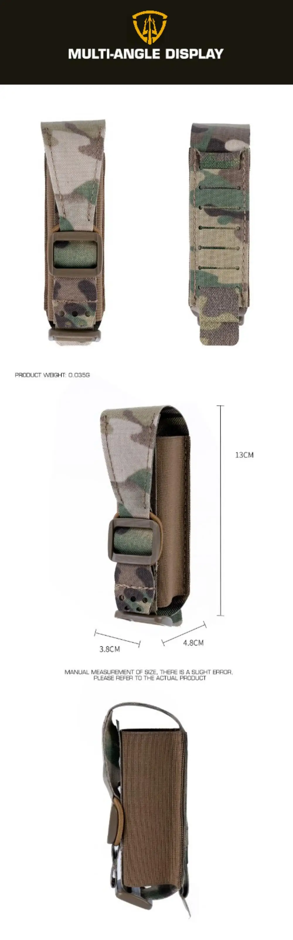 Detalle de montaje compatible con MOLLE