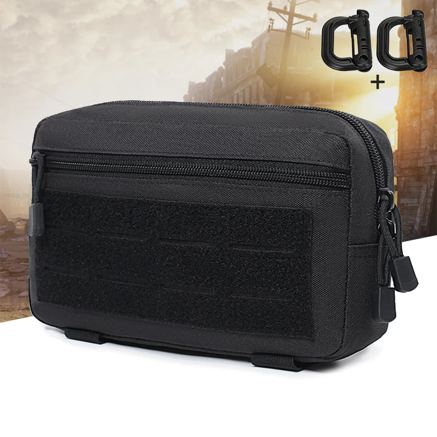Riñonera táctica MOLLE portátil con panel adhesivo y correas - imagen 4