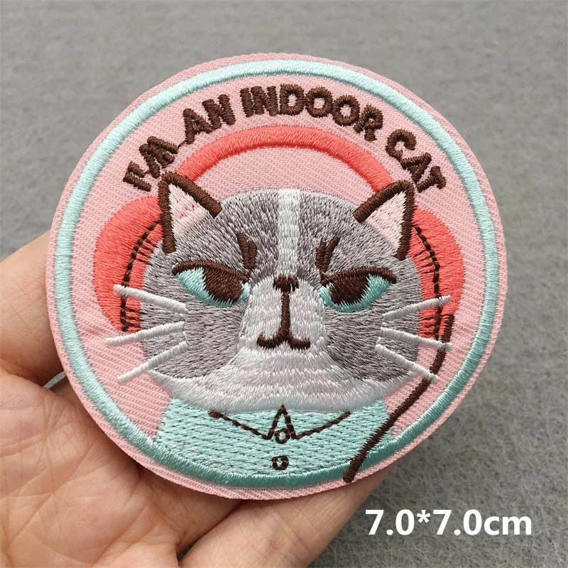 Parche bordado cara de gato termoadhesivo para chaqueta - imagen 2