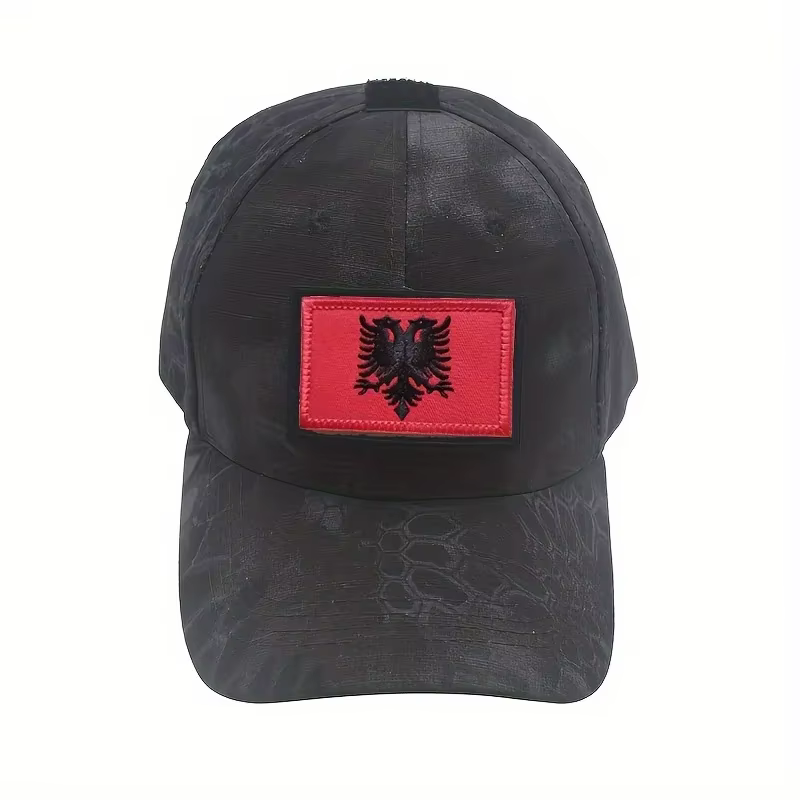 Parche táctico bordado bandera de Albania con velcro para uniforme - imagen 3