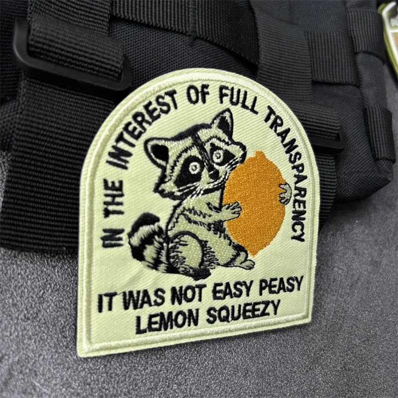Parche bordado mapache para sistema MOLLE – Mochila táctica - imagen 5