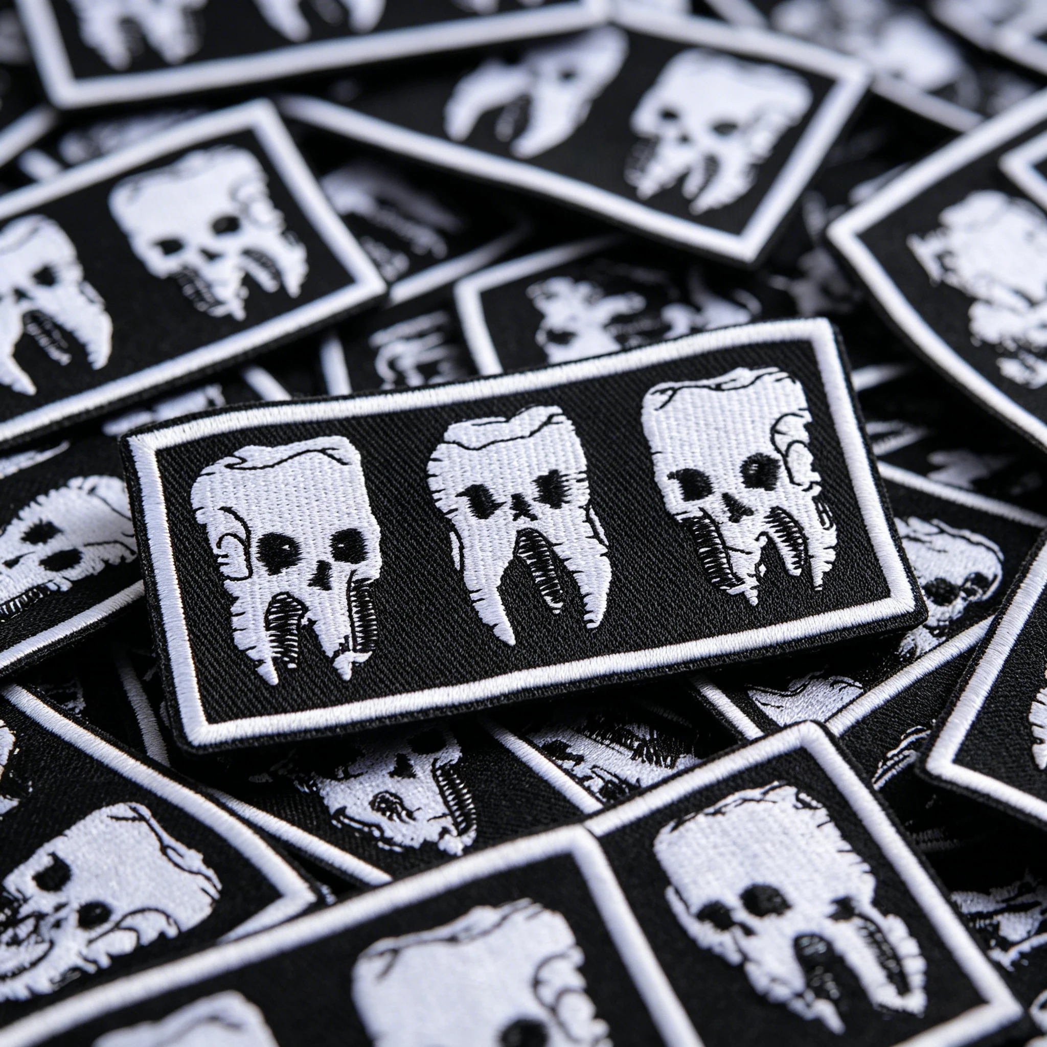 Parche termoadhesivo gótico punk esqueleto dental para ropa y gorras - imagen 4