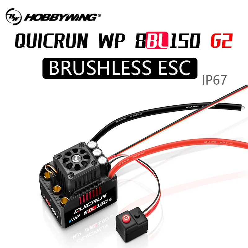 HOBBYWING QuicRun WP 8 BL150 G2 ESC impermeable 3-6S sensor 1/8 RC - imagen 4