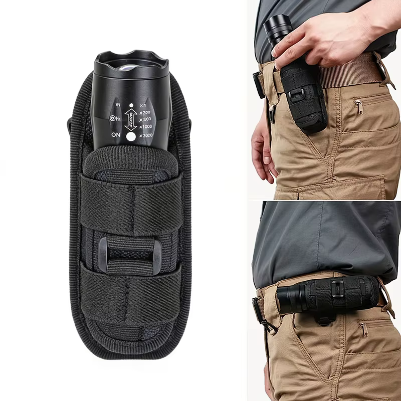 Funda táctica para linterna con soporte giratorio 360º caza