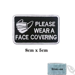 PLEASE WEARA Parche táctico cobertura facial bordado gancho y bucle