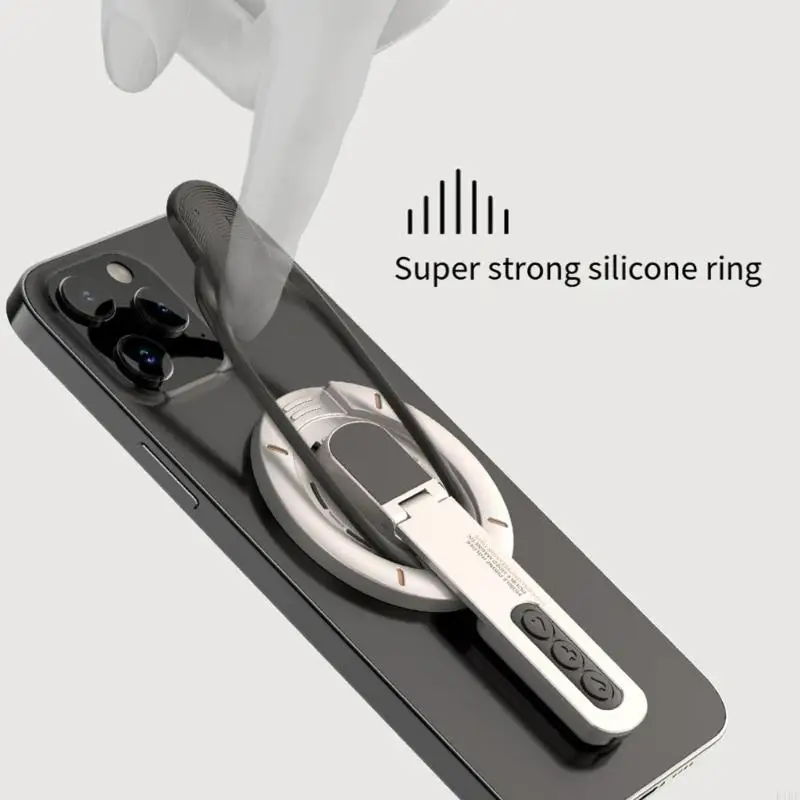 Soporte teléfono táctico magnético doble cara giratorio asa plegable - imagen 2