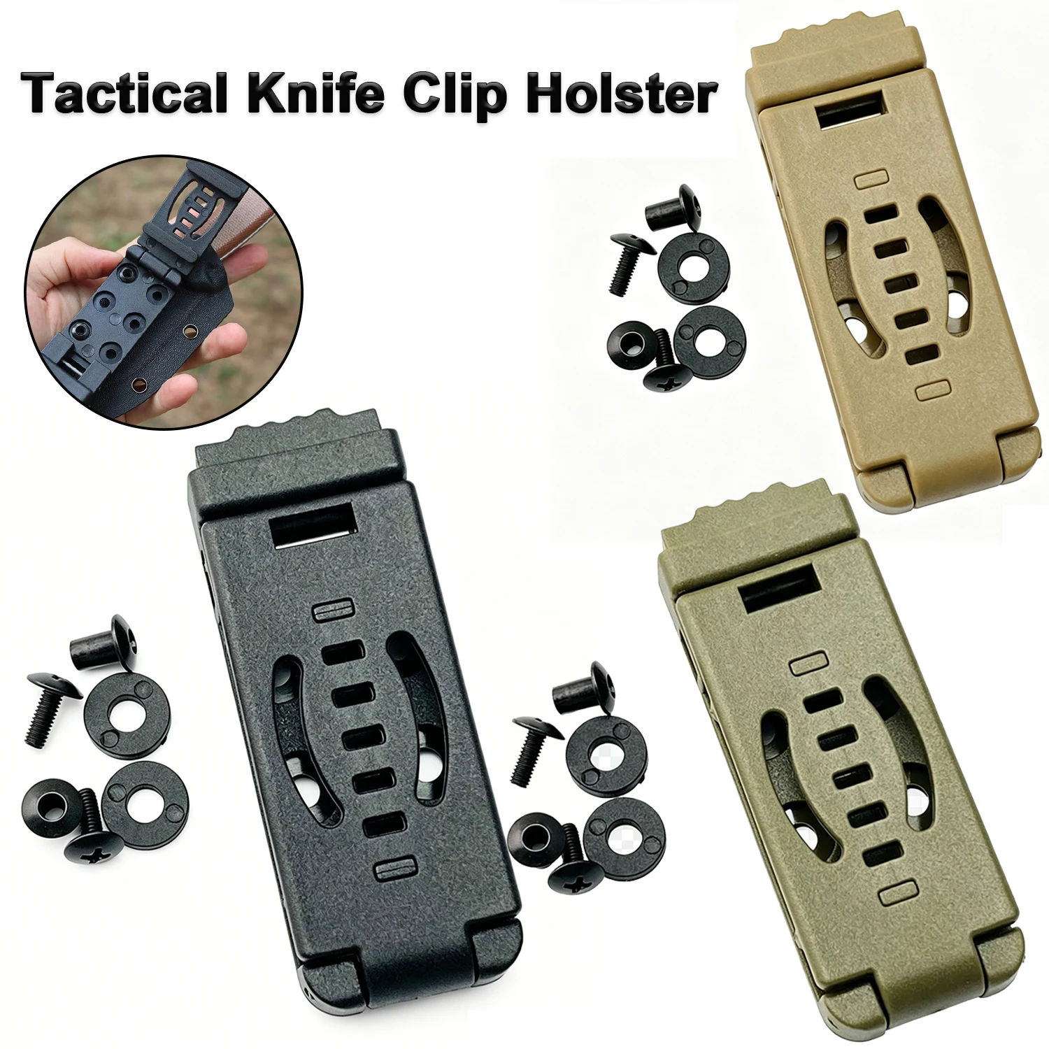 Funda táctica universal EDC para cuchillo con clip y cinturón - imagen 5