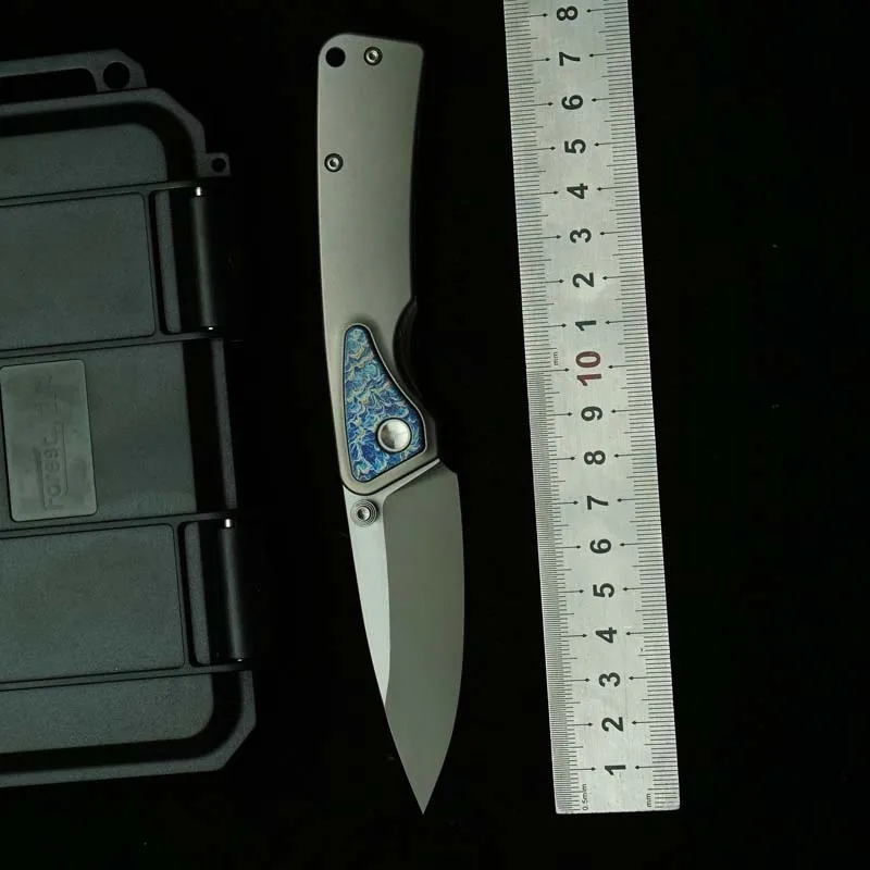 LEMIFSHE Navaja plegable EDC bolsillo Titanio y Acero M390 - imagen 3