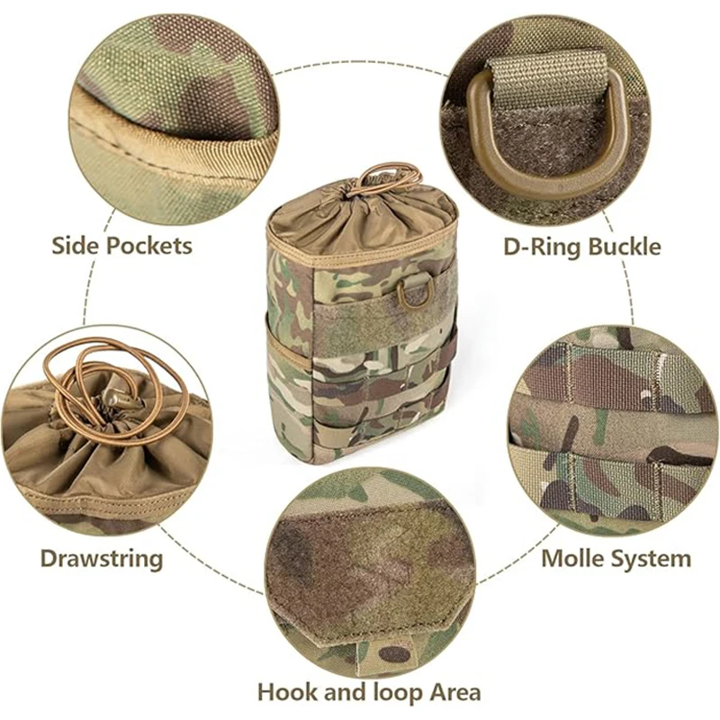 VOTAGOO riñonera táctica MOLLE plegable con cordón para revistas - imagen 5