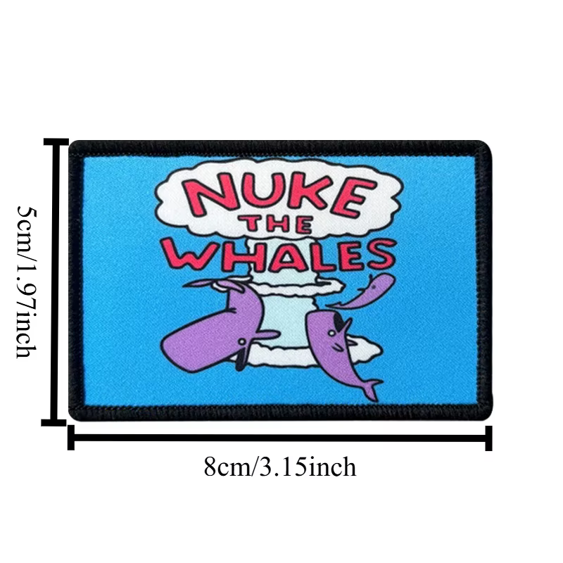 Parche táctico velcro frase Nuke The Whales para brazalete - imagen 4
