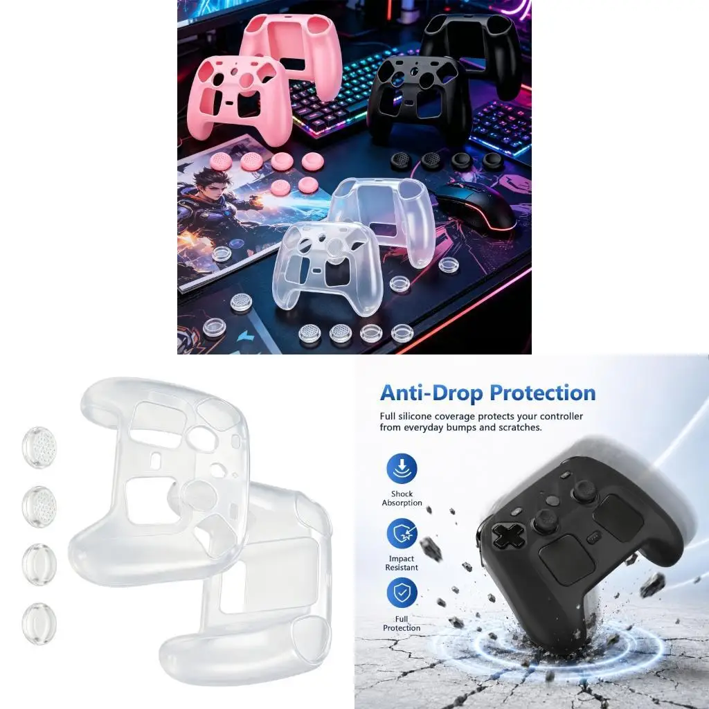 Controlador inalámbrico con funda de silicona antiarañazos para juegos - imagen 2
