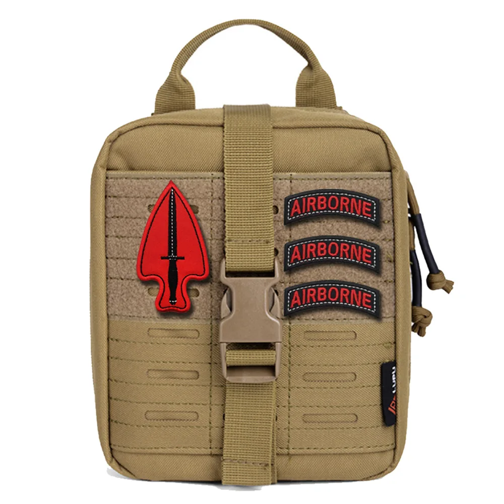 Parche táctico Airborne con letras bordadas y velcro para mochila - imagen 5