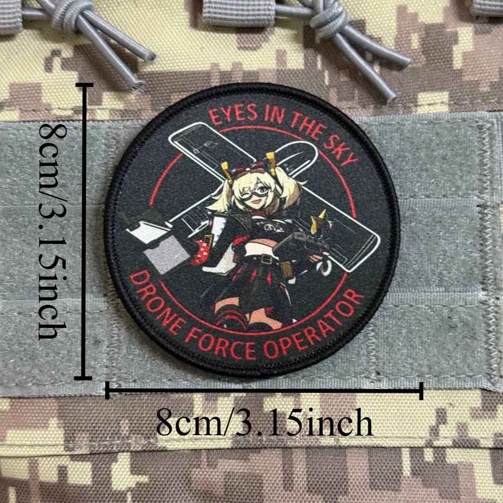 Parche táctico morale operador drones, gancho y bucle anime militar - imagen 2