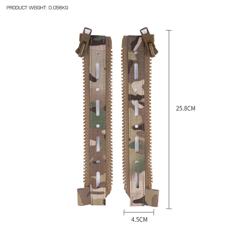 Panel trasero MOLLE táctico con cremallera y extensión adaptadora