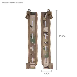 Panel trasero MOLLE táctico con cremallera y extensión adaptadora