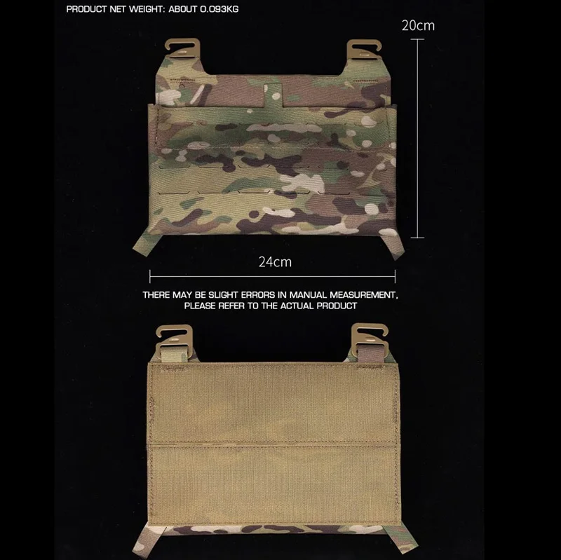Vista frontal de la bolsa táctica con sistema MOLLE
