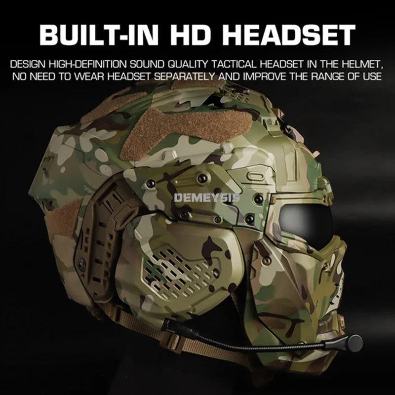 Casco táctico airsoft con auriculares y comunicación ajustable - imagen 4