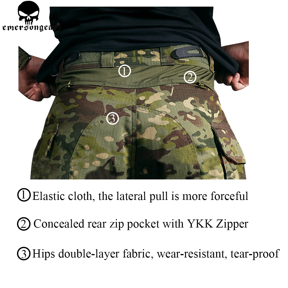 Emersongear pantalones tácticos camuflaje militar con rodilleras - imagen 5