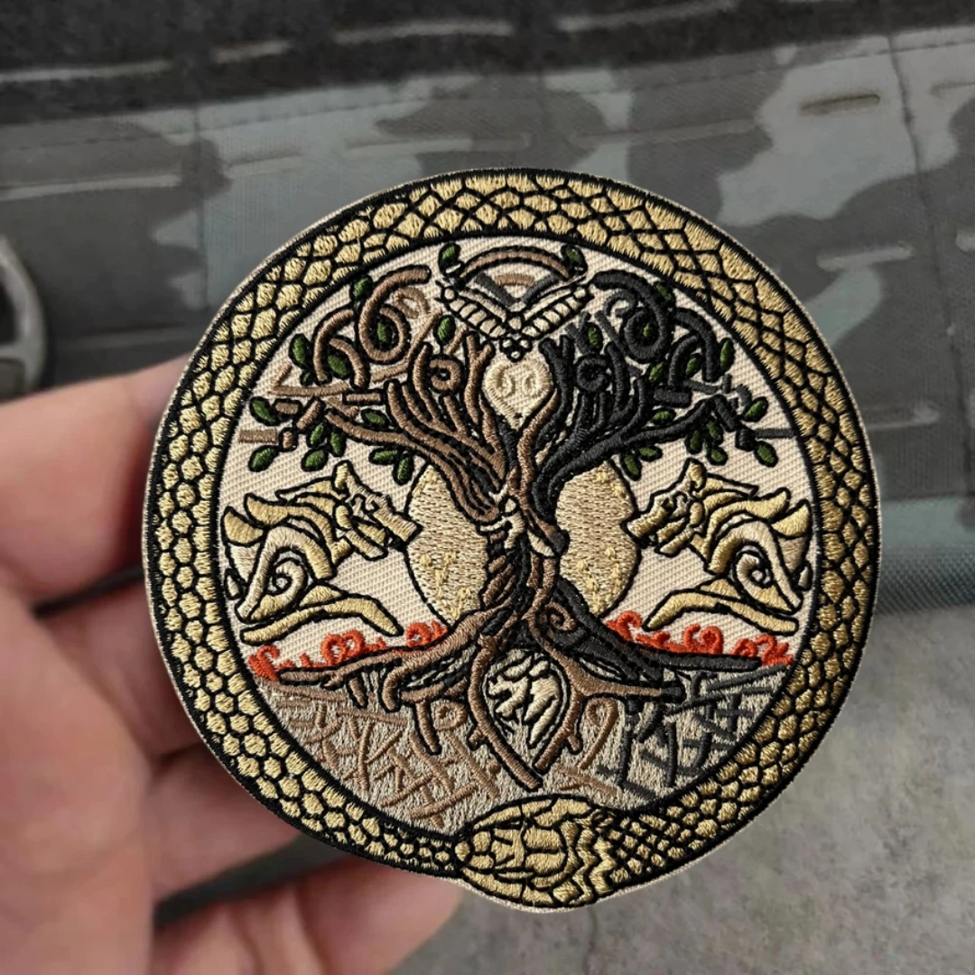 Parche táctico bordado Árbol de la Vida serpiente – Gancho y bucle - imagen 4