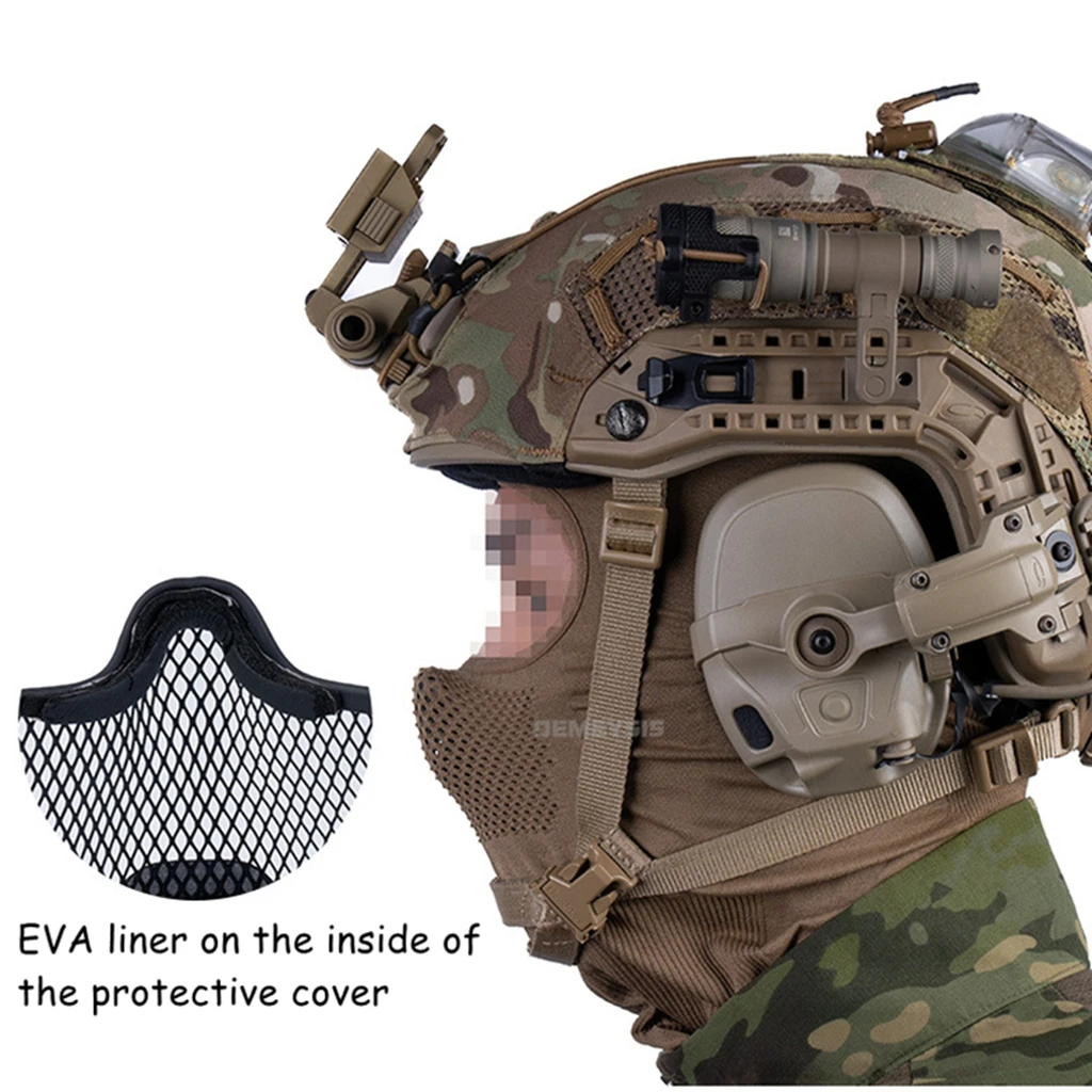 Balaclava táctica malla de acero transpirable para casco airsoft - imagen 4