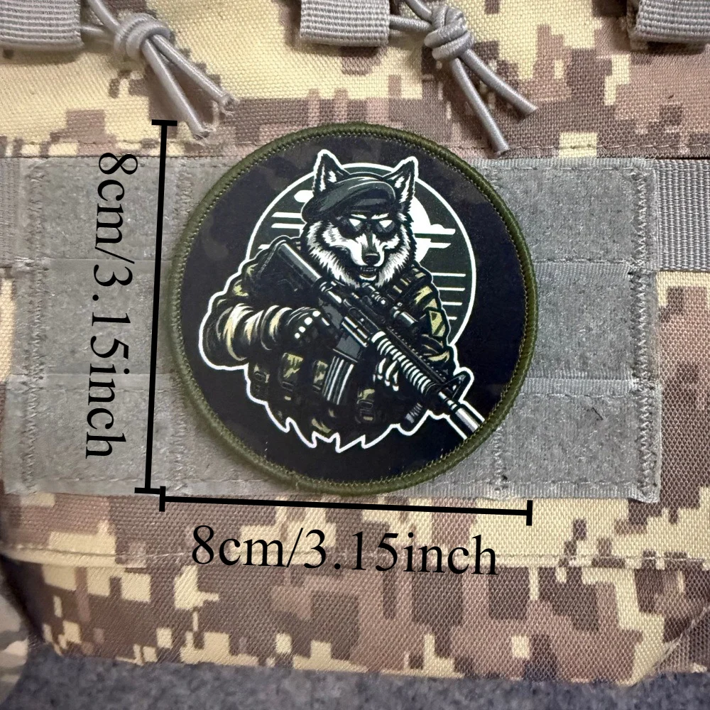 Parche táctico bordado anime lobo búho – con velcro para mochila
