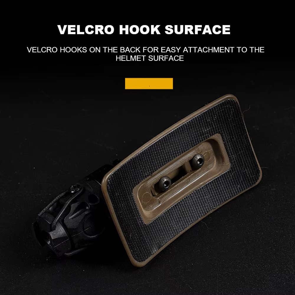 Adaptador casco táctico con soporte linterna y gancho MOLLE