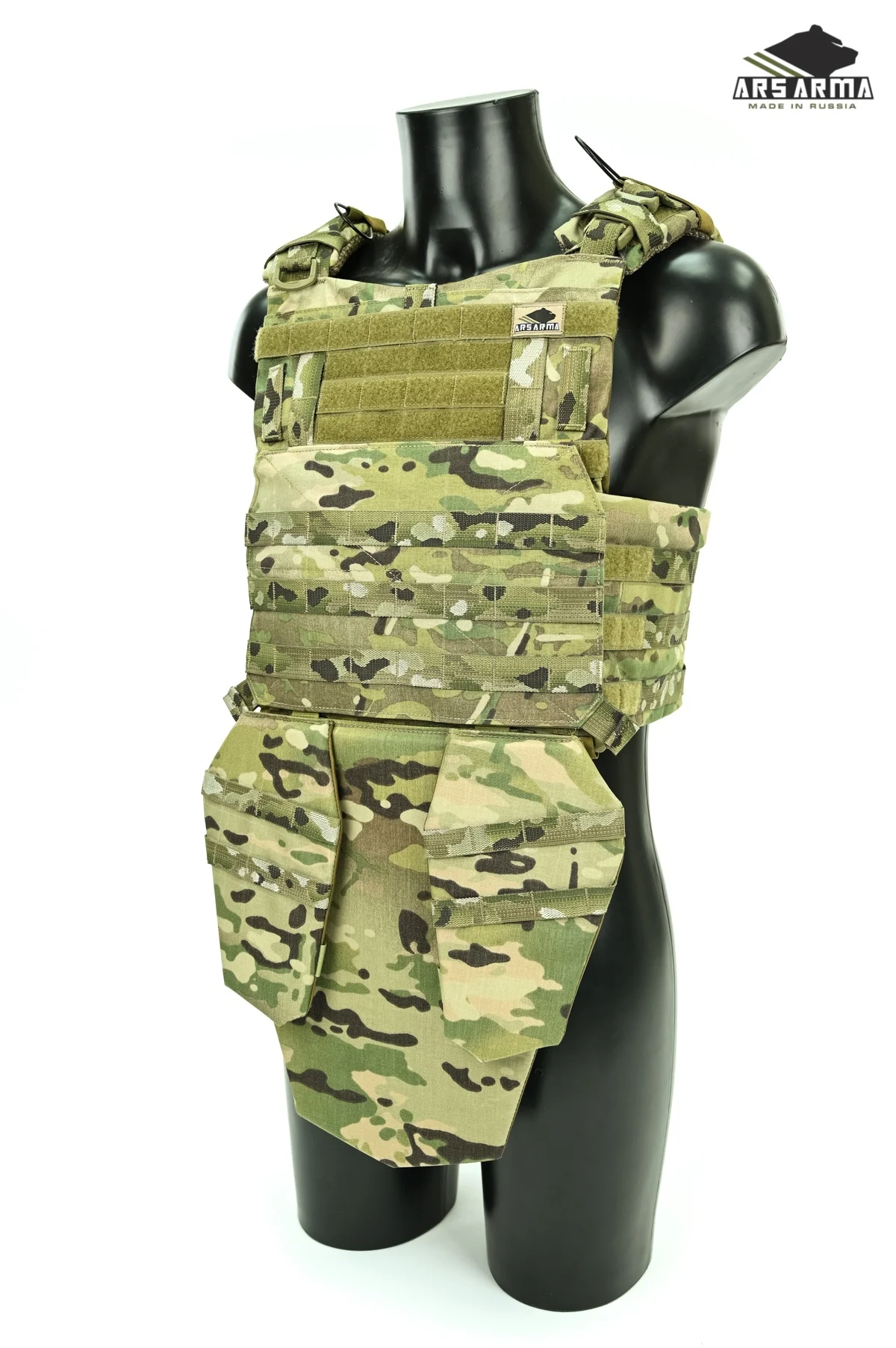 Chaleco táctico MOLLE camuflaje ruso con protector de ingle - imagen 2