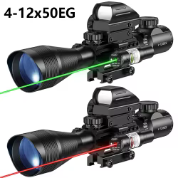 Mira telescópica táctica 4-12x50EG con láser e iluminación rojo verde